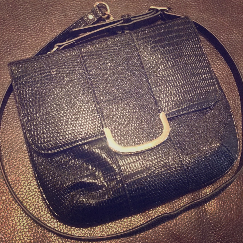 Black Alligator Print Crossbody Bag Nine West